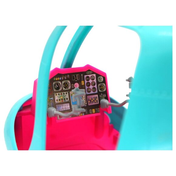 Barbie Helicopter Pink & Blue 2-Seater Toy With Spinning Rotors - Picture 7 of 10